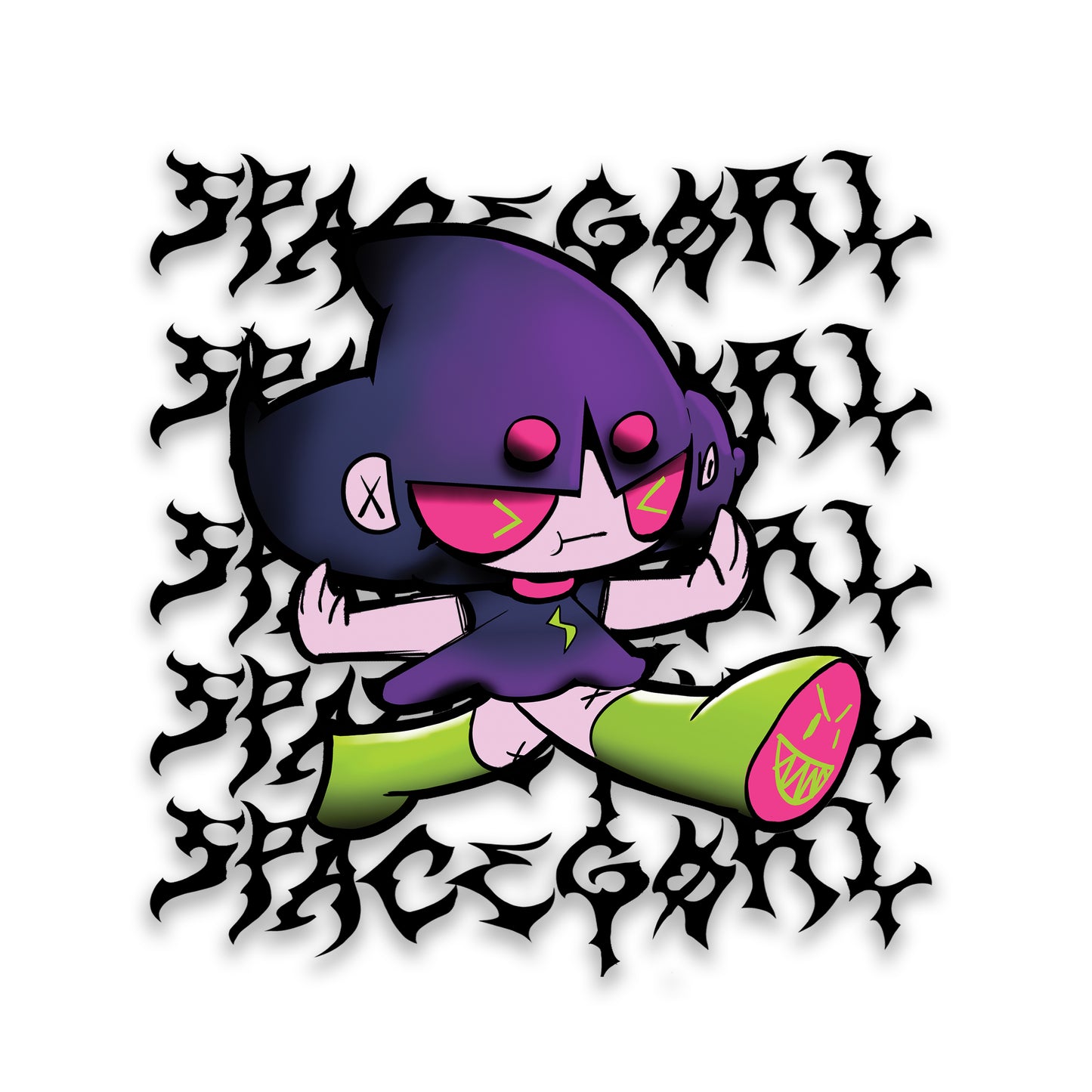 Spacegørl "walking" Clear Vinyl Sticker